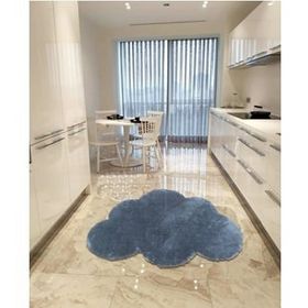 Balat Halı Dekoratif Koyu Gri Peluş Yumuşak Yuvarlak-Oval Halı 150x150