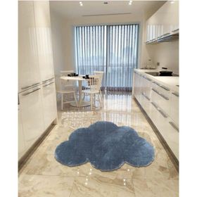 Balat Halı Dekoratif Koyu Gri Peluş Yumuşak Yuvarlak-Oval Halı 150x150
