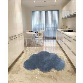 Balat Halı Dekoratif Koyu Gri Peluş Yumuşak Yuvarlak-Oval Halı 150x150