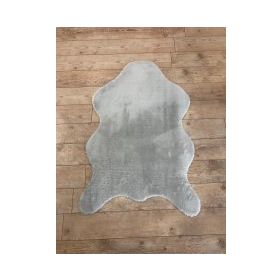 Balat Halı Kalın Açık Gri Peluş Yumuşak Post Halı 100x140