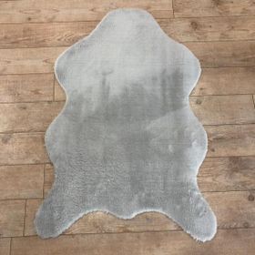 Balat Halı Kalın Açık Gri Peluş Yumuşak Post Halı 100x140