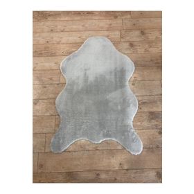 Balat Halı Kalın Açık Gri Peluş Yumuşak Post Halı 60x90