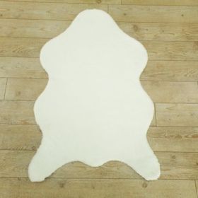 Balat Halı Kalın Beyaz Peluş Yumuşak Post Halı 100x140