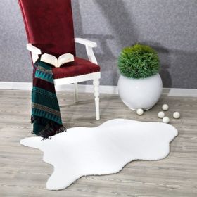 Balat Halı Kalın Beyaz Peluş Yumuşak Post Halı 100x140