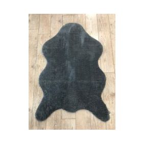Balat Halı Kalın Koyu Gri Peluş Yumuşak Post Antrasit 80x120 cm Salon Halı