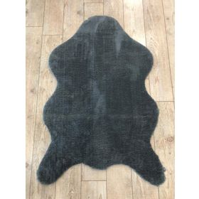 Balat Halı Kalın Koyu Gri Peluş Yumuşak Post Antrasit 80x120 cm Salon Halı
