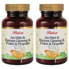 Balen Arı Sütü Kırmızı Ginseng Polen Propolis 2x60 Tablet