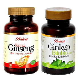 Balen Kırmızı Ginseng 300 mg 60 Kapsül + Ginkgo Biloba 600 mg 60 Tablet