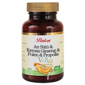Balen V-5 Arı Sütü Kırmızı Ginseng Polen Propolis 60 Tablet