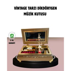 Balerinli Müzikli Piyano Tasarım Kız Çocuk Takı Kutusu