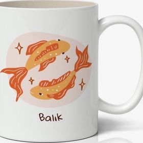 Balık Burcu Baskılı Kupa
