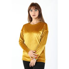 Balins BBK/4346 Sarı Kadın Kol Manşetli Kadife Bluz