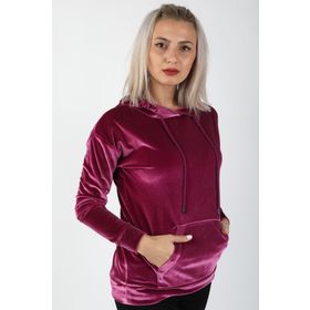 Balins BBK/4356 Fuşya Kapüşonlu Kadife Sweatshirt