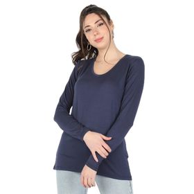 Balins BT/2201 Lacivert Viskon Uzun Kollu Kadın T-shirt