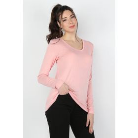 Balins BT/2201 Pembe Viskon Uzun Kollu Kadın T-shirt