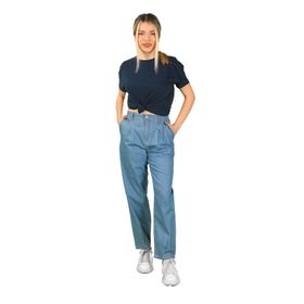 Balins Mavi Dökümlü Kadın Kot Pantolon