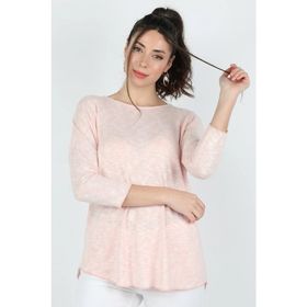 Balins Pembe Yırtmaçlı Muline Triko Kadın Bluz