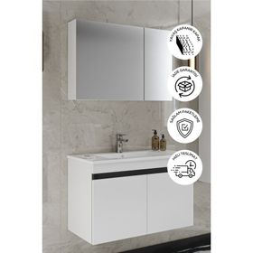 Balneom Banyo İdil 80 cm Aynalı Banyo Dolabı