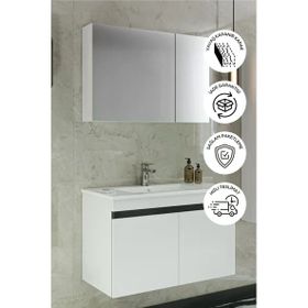 Balneom Banyo İdil 80 cm Aynalı Banyo Dolabı