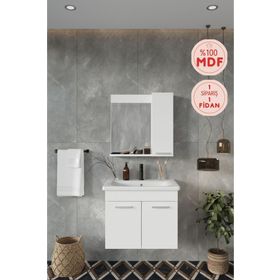 Balneom Defne 02 65 cm Üst Aynalı Lavabo Banyo Dolabı