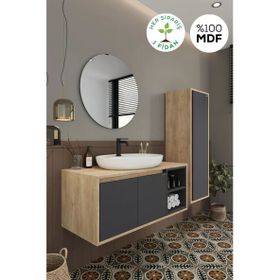 Balneom Gül 100 cm Aynalı Banyo Dolabı