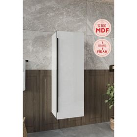 Balneom Kadife Beyaz Parlak Hıgh Gloss 120 cm Boy Dolabı