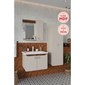 Balneom Selvi 65 cm Aynalı Üst Lavabo ve Banyo Boy Dolabı