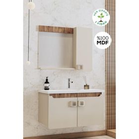 Balneom Selvi 65 cm Üst Banyo Dolabı Aynalı Lavabo