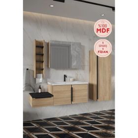 Balneom Zakkum 100 cm Aynalı Üst Boy Dolabı Rafı ve Banyo Dolabı