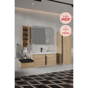 Balneom Zakkum 100 cm Aynalı Üst Boy Dolabı Rafı ve Banyo Dolabı
