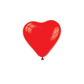 Balon Düz Kalp Şekilli 12 İnç Kırmızı Pakette 16 Adet