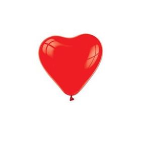Balon Düz Kalp Şekilli 12 İnç Kırmızı Pakette 16 Adet