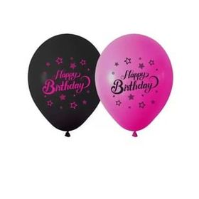 Balon Evi 1+1 Pink Stars Baskılı 12 inç Pastel 100'lü Balon