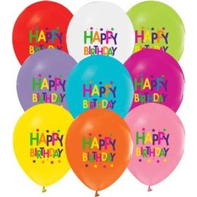 Balon Evi 4+0 Superstar Birthday Baskılı Pastel 100'lü Balon