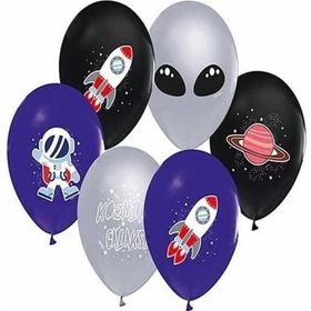 Balon Evi 4+1 Kozmik Galaksi Baskılı 12 inç 8'li Balon