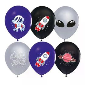 Balon Evi 4+1 Kozmik Galaksi Baskılı 12 inç 8'li Balon