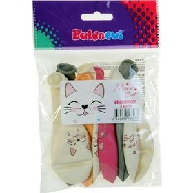 Balon Evi 4+1 Miss Cat Baskılı 12 inç 8'li Balon