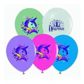Balon Evi Unicorn Baskılı Pastel 4+1 100'lü Balon