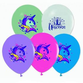 Balon Evi Unicorn Baskılı Pastel 4+1 100'lü Balon