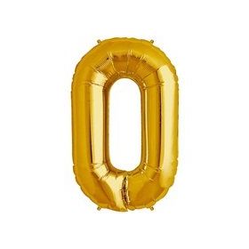 Baloncuu Altın 40 cm 0 Rakam Folyo Balonlar