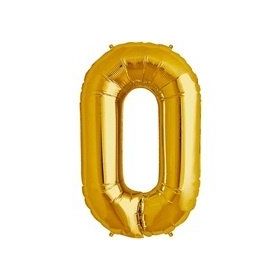 Baloncuu Altın 40 cm 0 Rakam Folyo Balonlar