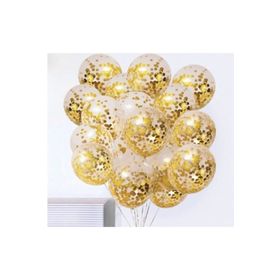 Balonevi Gold Konfetili Şeffaf 10 Adet Balon Seti