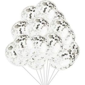 Balonevi Gümüş Konfetili 20 Adet Balon Seti