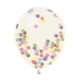 Balonevi Konfetili 4'lü Şeffaf Balon