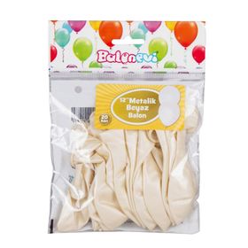 Balonevi Metalik Beyaz Balon