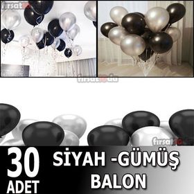 Balonevi Siyah 100'lü Baskısız Balon