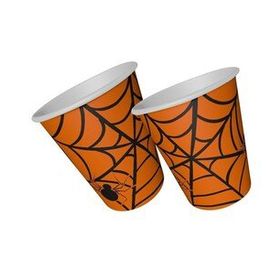 Balonevi Thw1298 Halloween Örümcek 220/240 cc 8 Adet Turuncu Kağıt Bardak