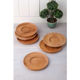 Balsa Bambu 6'lı Çay Tabağı
