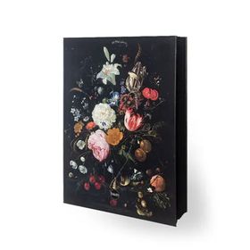 Bam Siyah Yaprak Çiçek 14.8x21 cm Lastikli Defter