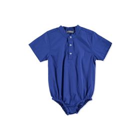 Bambaki Lacivert Erkek Bebek Glu Balık Poplin Salopet